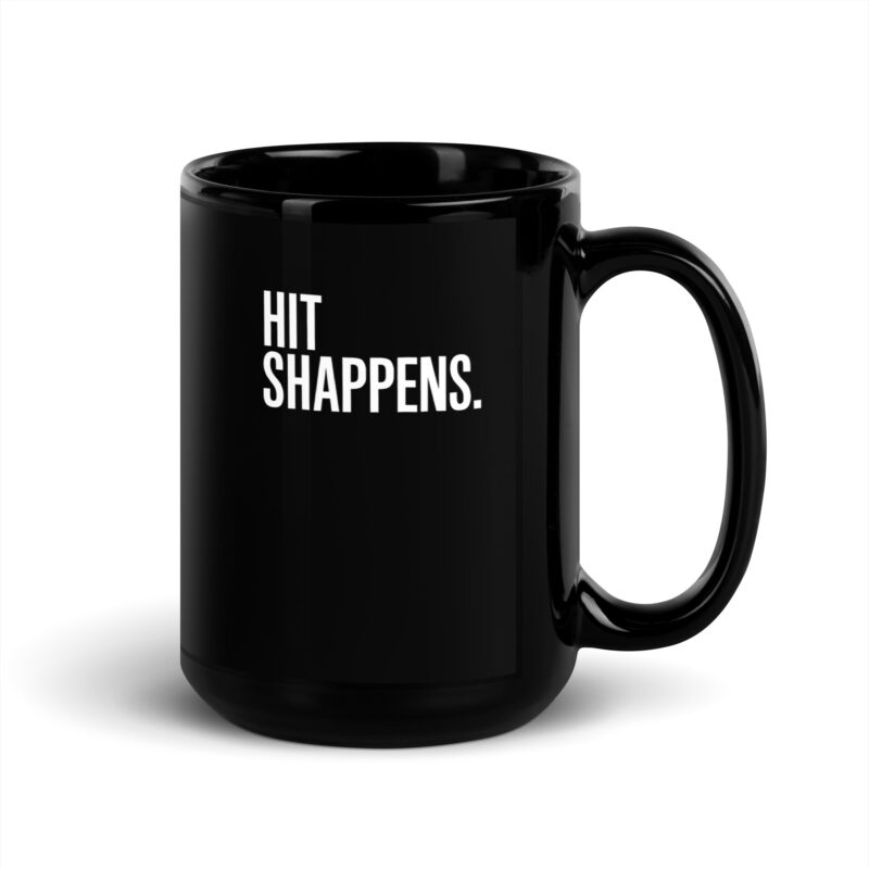 Schwarze glänzende Hit Shappens Tasse