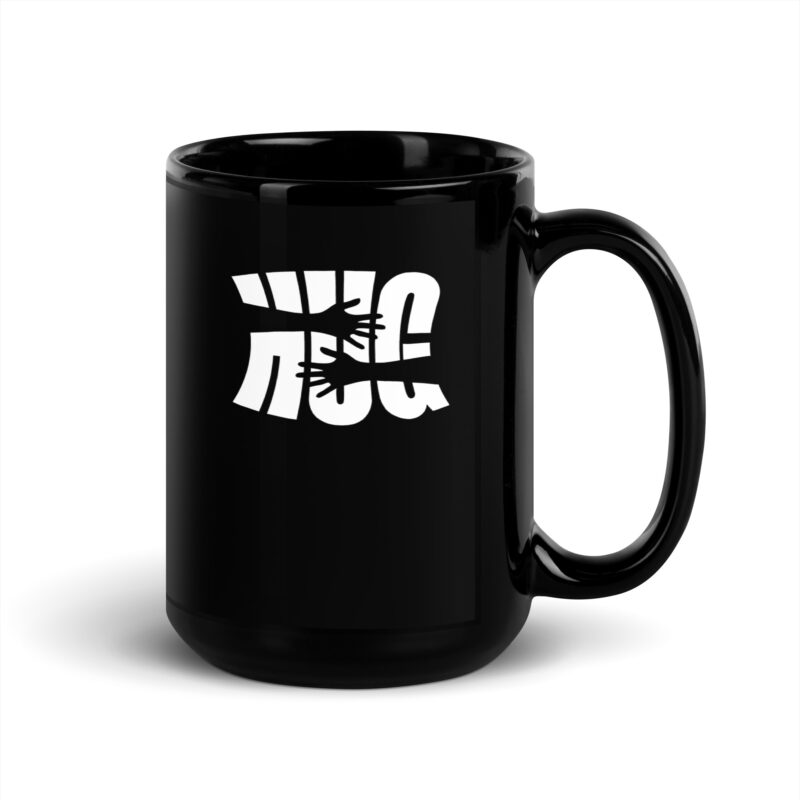 Schwarze glänzende Hug Tasse – Home & Living – klamottn.de