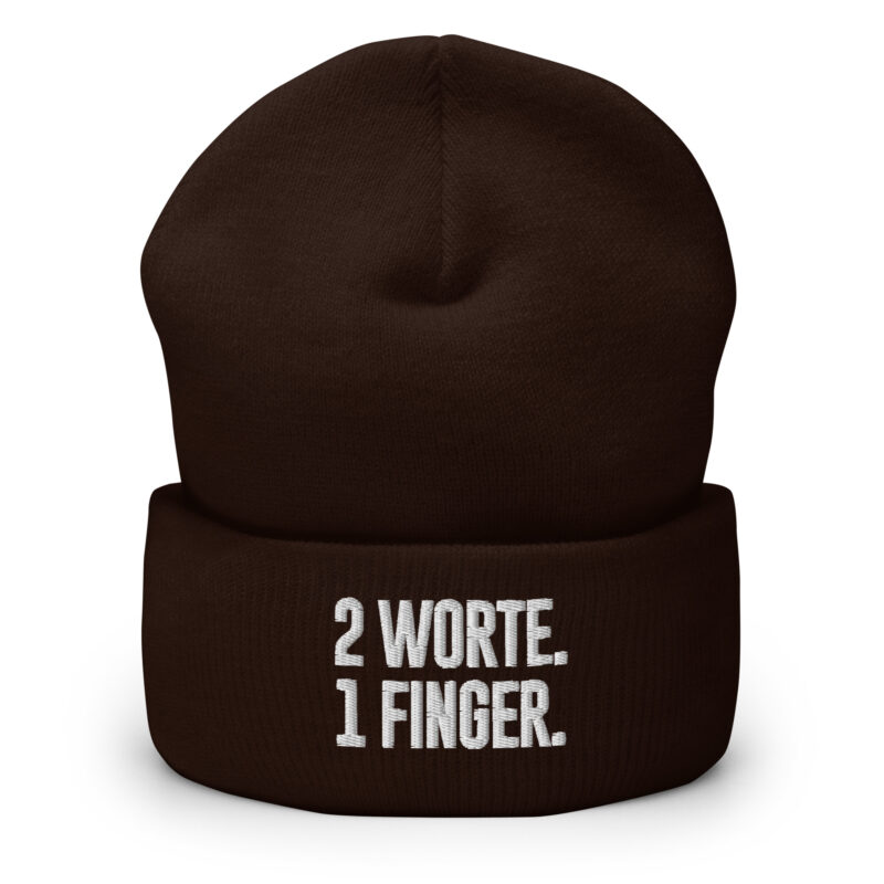 2 Worte. 1 Finger. Beanie