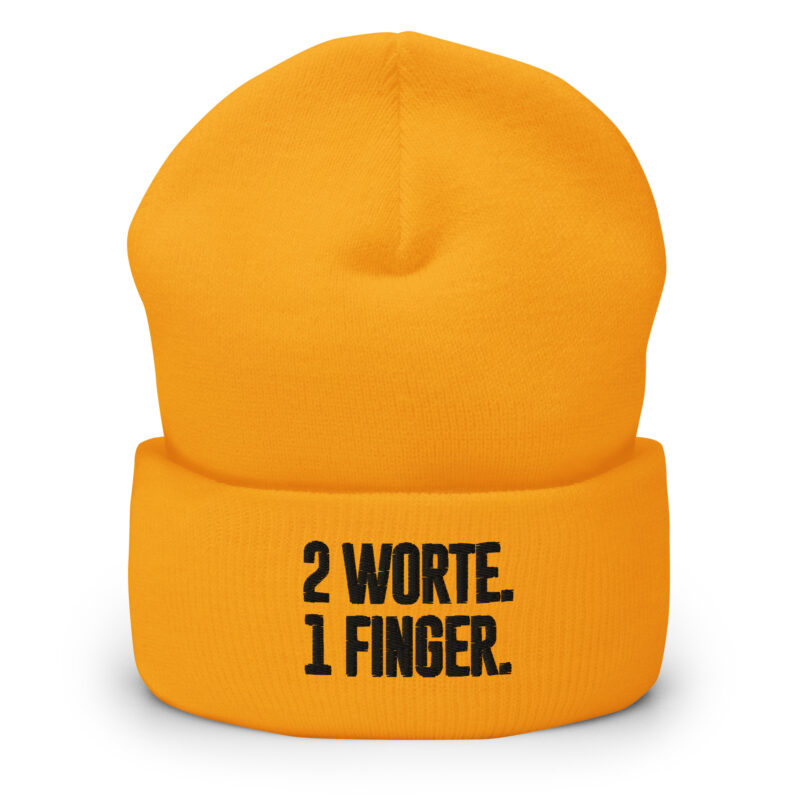2 Worte. 1 Finger. Beanie