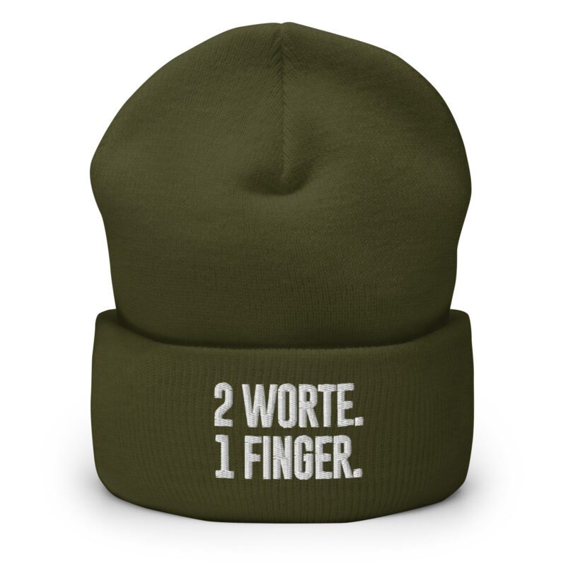 2 Worte. 1 Finger. Beanie