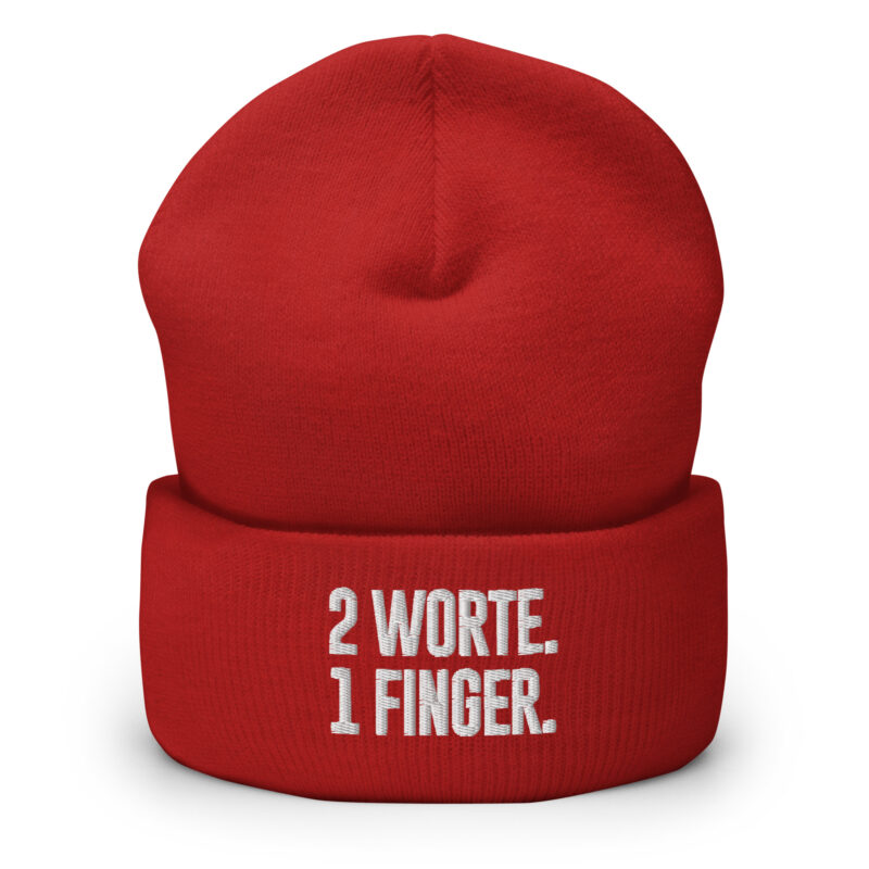 2 Worte. 1 Finger. Beanie