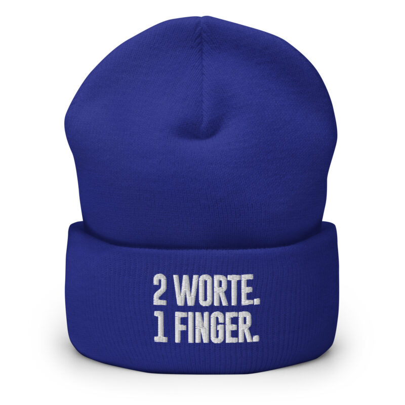 2 Worte. 1 Finger. Beanie