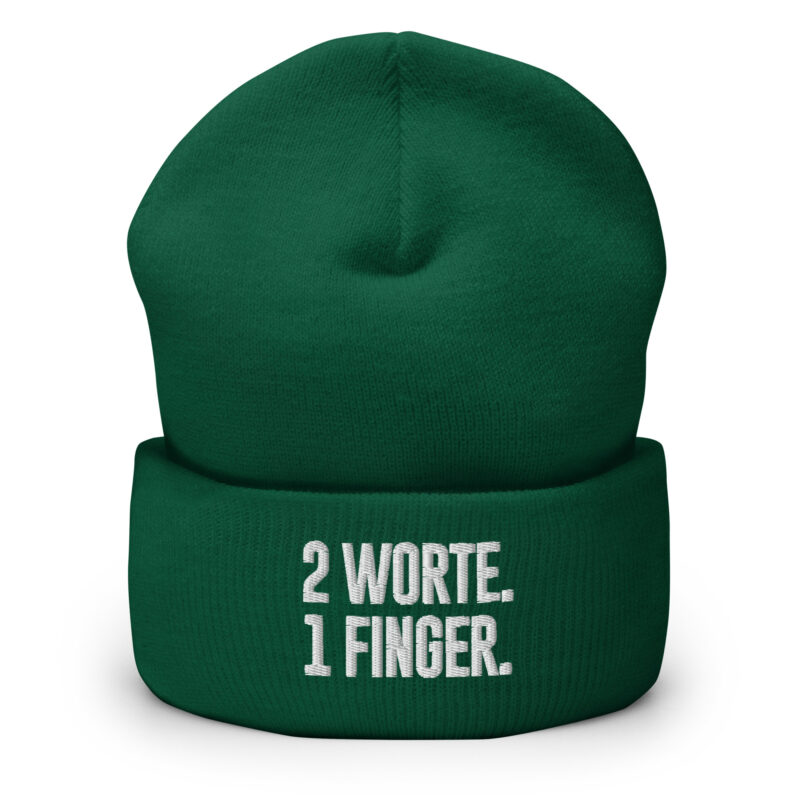 2 Worte. 1 Finger. Beanie
