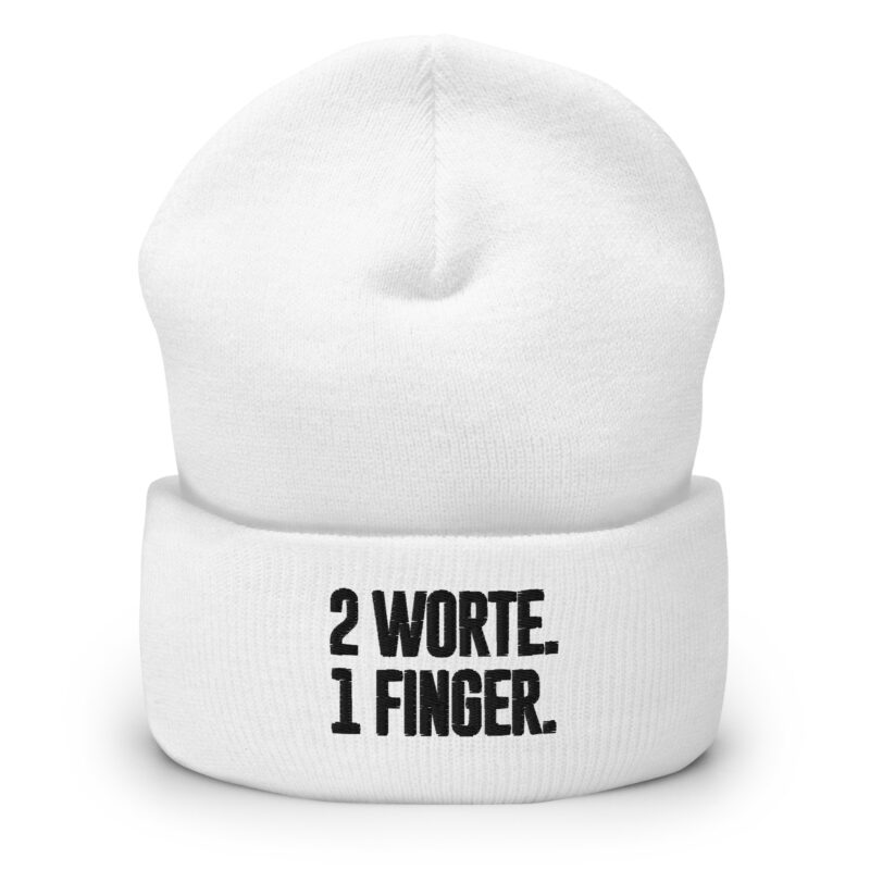 2 Worte. 1 Finger. Beanie