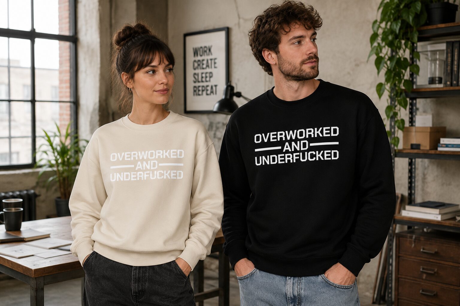 Overworked and Underfucked Unisex-Sweatshirt – Sweatshirts – Klamottn™ Overworked and Underfucked Unisex-Sweatshirt – Sweatshirts – Klamottn™