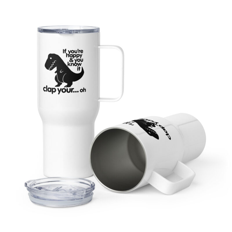 Dino Clap Fail Reisebecher mit Griff – Accessoires – klamottn.de
