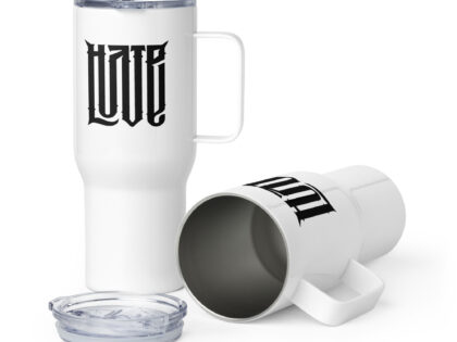 Love/Hate – Zwei Emotionen Reisebecher mit Griff – Accessoires – klamottn.de Love/Hate – Zwei Emotionen Reisebecher mit Griff – Accessoires – klamottn.de
