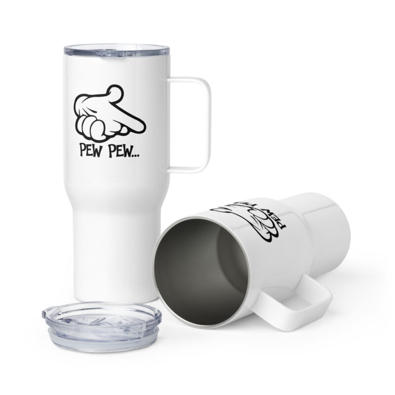 Pew Pew... Hand Reisebecher mit Griff – Accessoires – klamottn.de