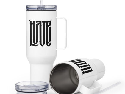 Love/Hate – Zwei Emotionen Reisebecher mit Griff – Accessoires – klamottn.de Love/Hate – Zwei Emotionen Reisebecher mit Griff – Accessoires – klamottn.de