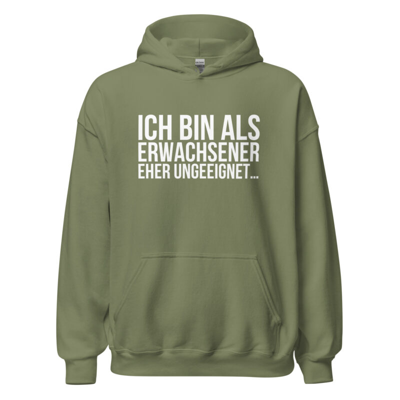 Ich bin als Erwachsener eher ungeeignet Unisex-Hoodie – Hoodies – klamottn.de
