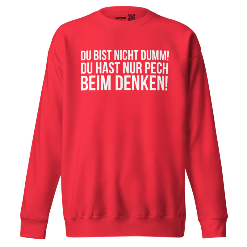 Du bist nicht dumm! Du hast nur Pech beim Denken! Unisex-Sweatshirt – Sweatshirts – klamottn.de