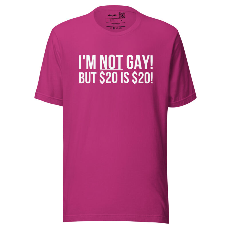 I’m not gay but $20 is $20 Unisex-T-Shirt