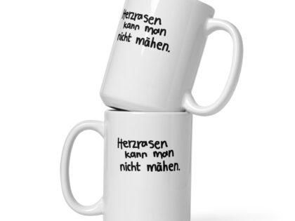 Weiße, glänzende Herzrasen kann man nicht mähen Tasse – Home & Living – klamottn.de Weiße, glänzende Herzrasen kann man nicht mähen Tasse – Home & Living – klamottn.de