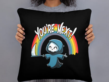 „You’re Next!“ Sensenmann Basic-Kissen – Home & Living – klamottn.de „You’re Next!“ Sensenmann Basic-Kissen – Home & Living – klamottn.de