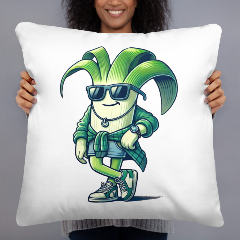 Lauch mit Sonnenbrille Basic-Kissen