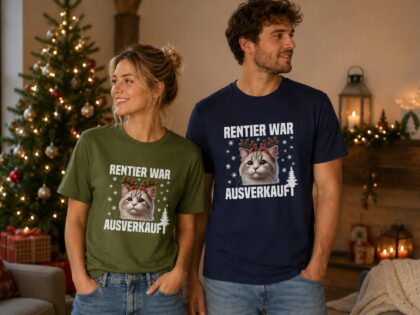 Rentier war ausverkauft Katze als Rudolph Unisex-T-Shirt – T-Shirts – Klamottn™