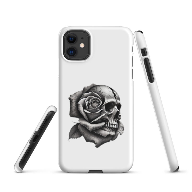 Monochromer Schädel mit Rose Snapcase iPhone®-Hülle