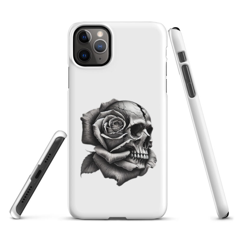 Monochromer Schädel mit Rose Snapcase iPhone®-Hülle