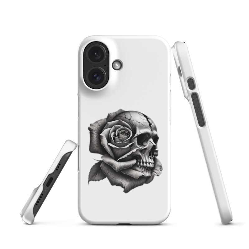 Monochromer Schädel mit Rose Snapcase iPhone®-Hülle