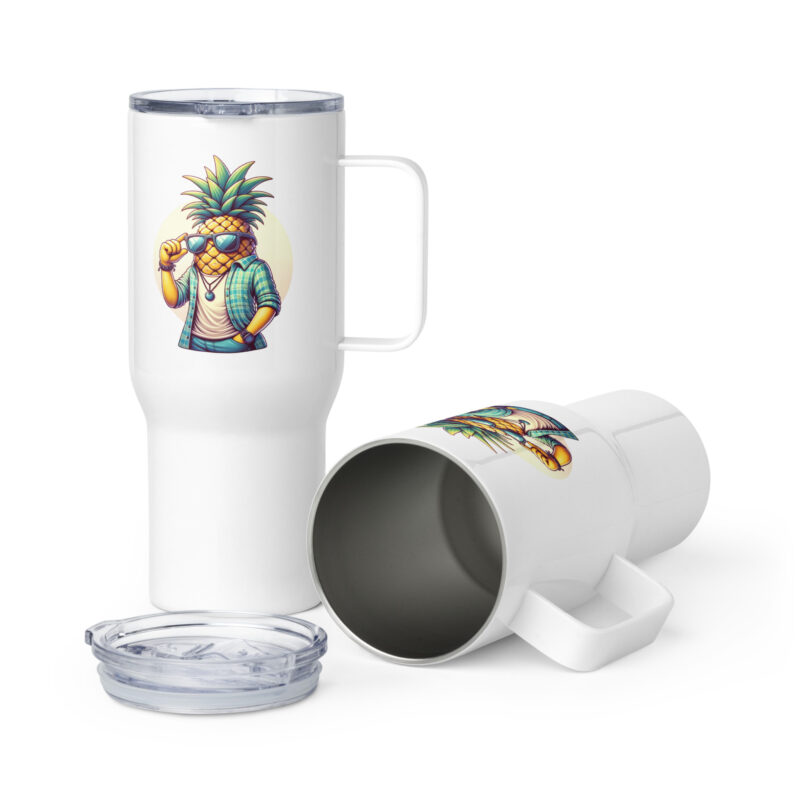 Coole Ananas mit Sonnenbrille Reisebecher mit Griff
