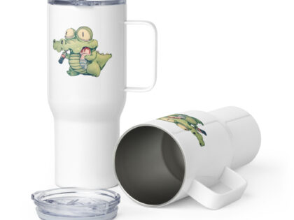 Krokodil mit Cola und "Snack" Reisebecher mit Griff – Accessoires – klamottn.de Krokodil mit Cola und "Snack" Reisebecher mit Griff – Accessoires – klamottn.de