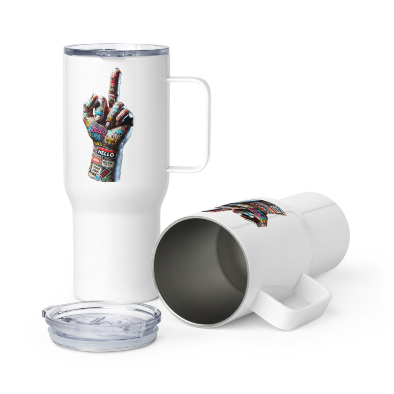 Urban Street Art Style Fick dich Fuck you Graffiti Hand Reisebecher mit Griff – Accessoires – klamottn.de