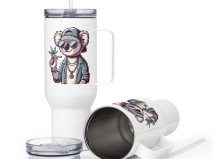 Entspannter Koala mit Joint Reisebecher mit Griff – Accessoires – klamottn.de Entspannter Koala mit Joint Reisebecher mit Griff – Accessoires – klamottn.de