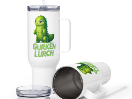 Gurkenlurch Reisebecher mit Griff – Accessoires – klamottn.de Gurkenlurch Reisebecher mit Griff – Accessoires – klamottn.de