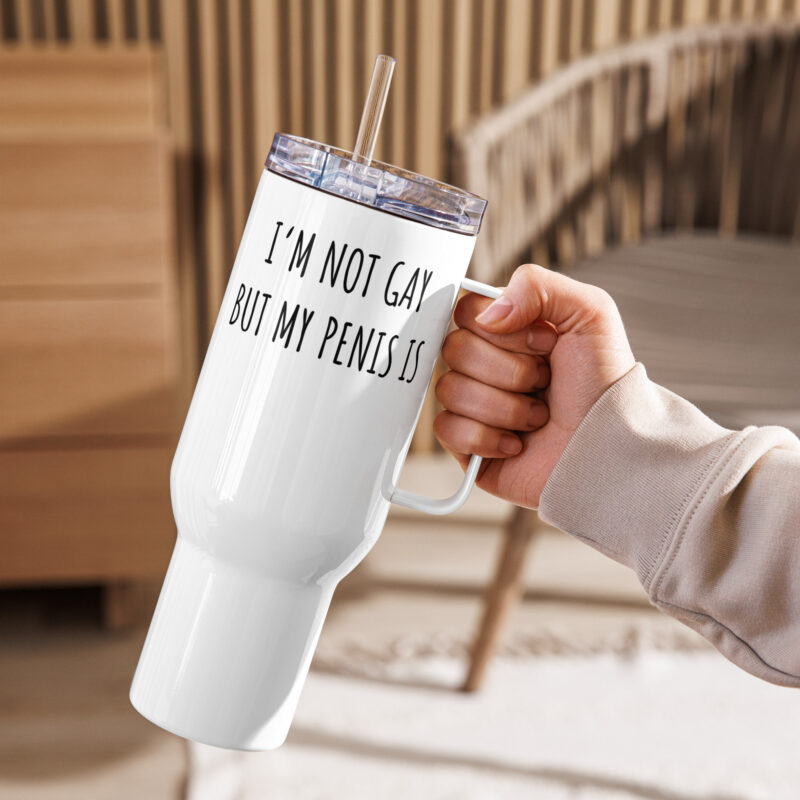 I’m Not Gay but My Penis Is Reisebecher mit Griff – Accessoires – klamottn.de