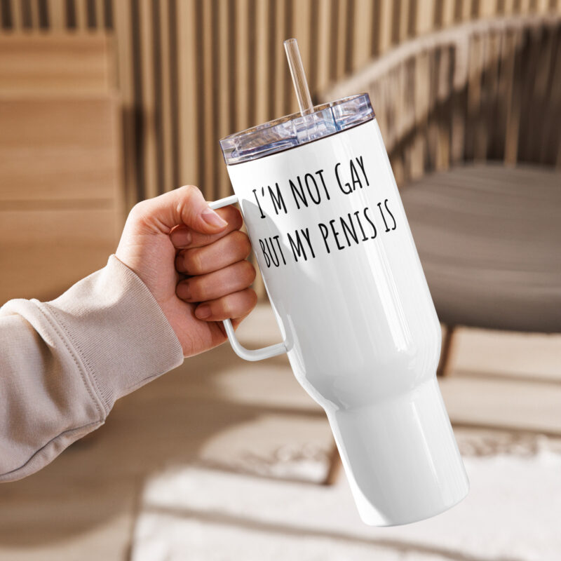 I’m Not Gay but My Penis Is Reisebecher mit Griff – Accessoires – klamottn.de