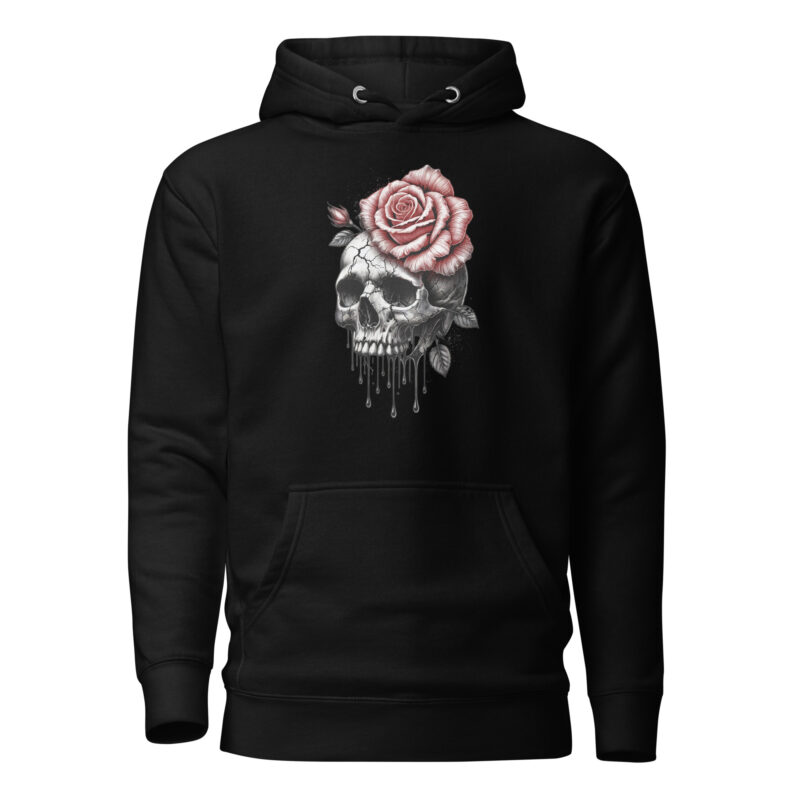Schädel mit blutroter Rose Unisex-Hoodie – Hoodies – klamottn.de