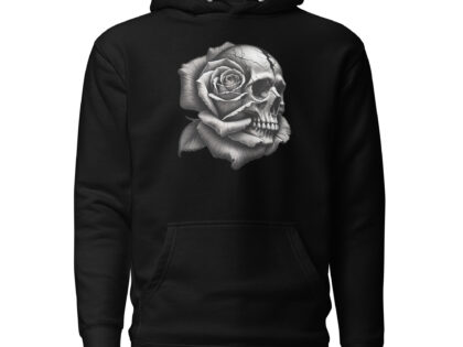 Monochromer Schädel mit Rose Unisex-Hoodie – Hoodies – klamottn.de Monochromer Schädel mit Rose Unisex-Hoodie – Hoodies – klamottn.de