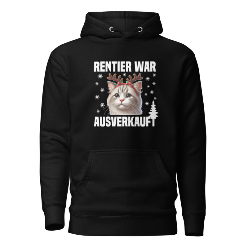 Rentier war ausverkauft Katze als Rudolph Unisex-Hoodie – Hoodies – klamottn.de