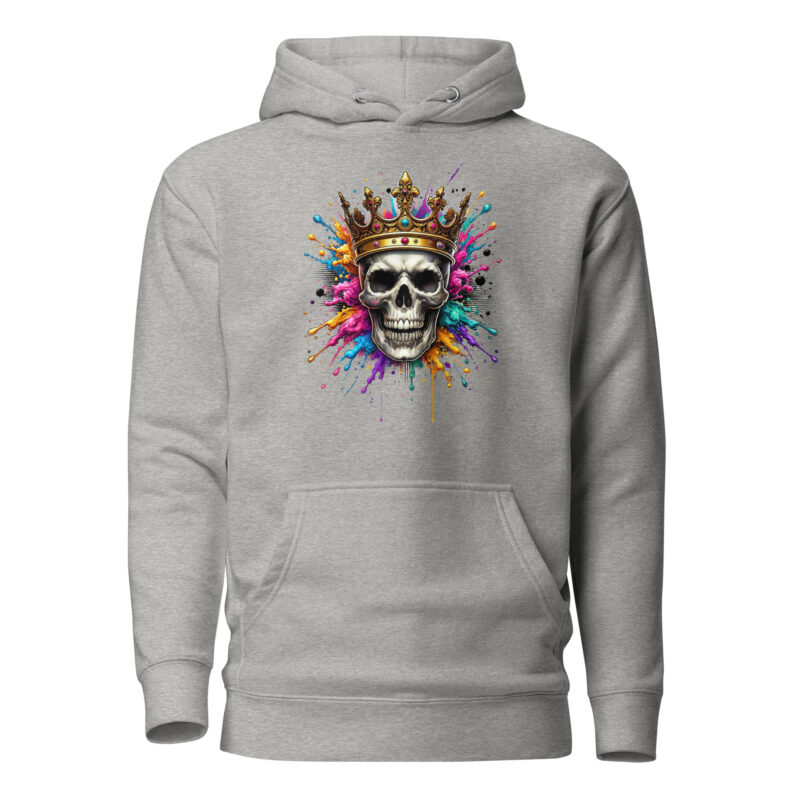 Schädel mit Krone und Farbspritzern Unisex-Hoodie