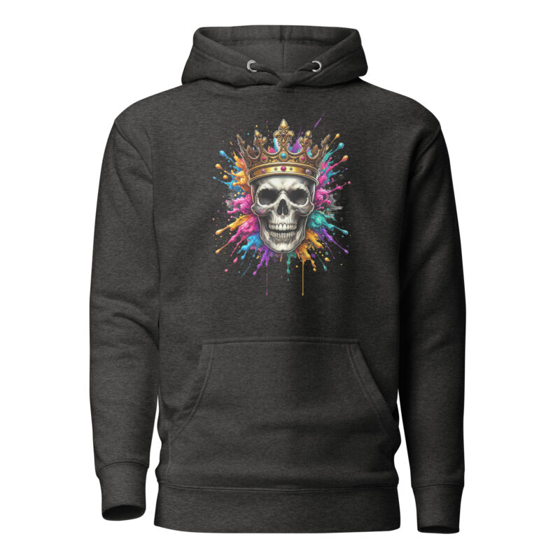 Schädel mit Krone und Farbspritzern Unisex-Hoodie