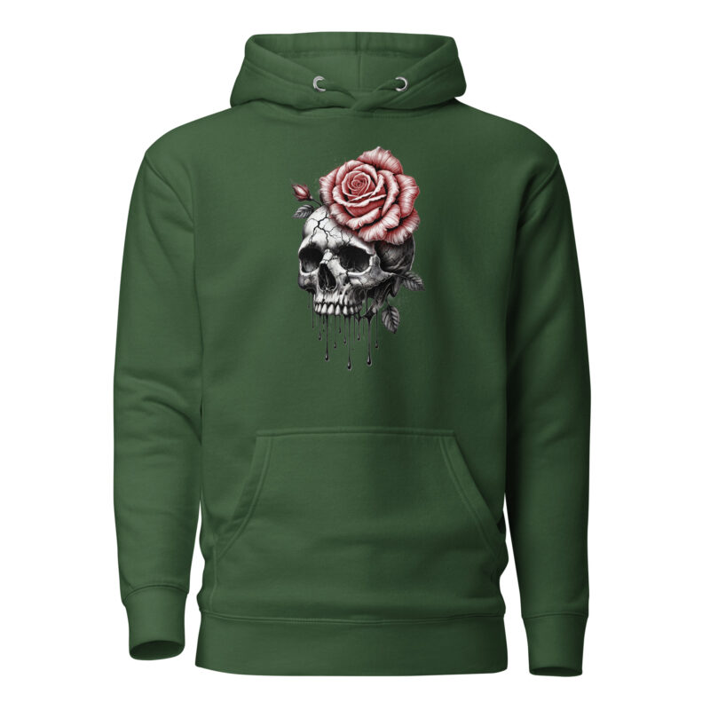 Schädel mit blutroter Rose Unisex-Hoodie – Hoodies – klamottn.de