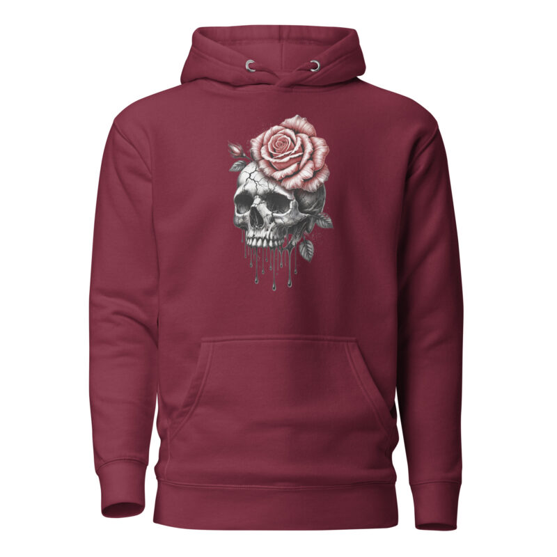 Schädel mit blutroter Rose Unisex-Hoodie – Hoodies – klamottn.de