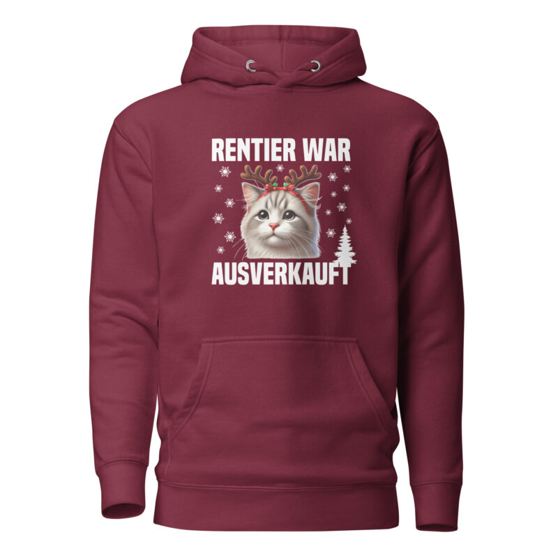 Rentier war ausverkauft Katze als Rudolph Unisex-Hoodie – Hoodies – klamottn.de