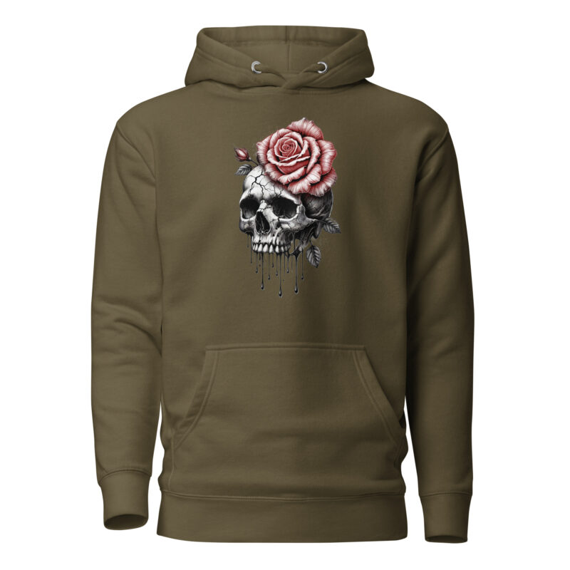 Schädel mit blutroter Rose Unisex-Hoodie – Hoodies – klamottn.de