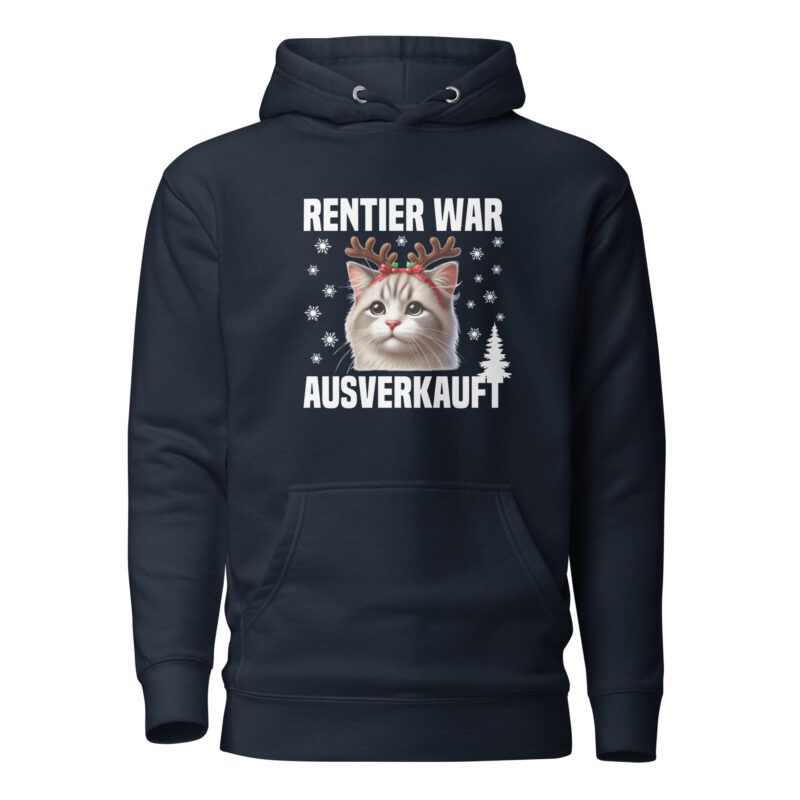 Rentier war ausverkauft Katze als Rudolph Unisex-Hoodie – Hoodies – klamottn.de