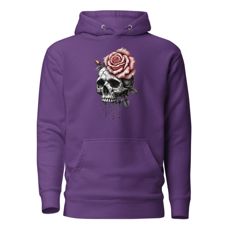 Schädel mit blutroter Rose Unisex-Hoodie – Hoodies – klamottn.de