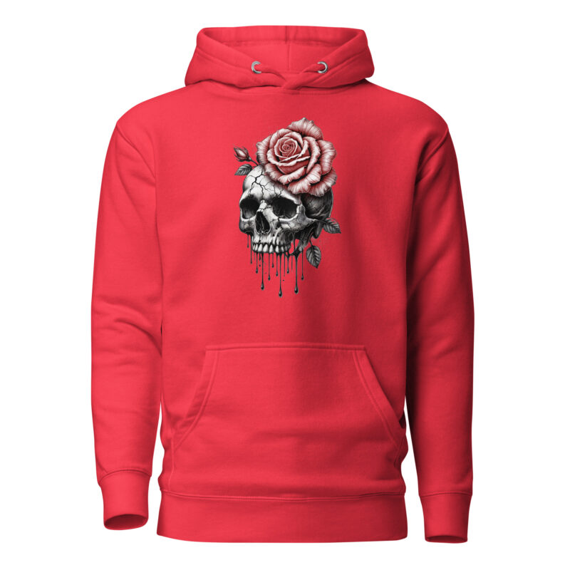 Schädel mit blutroter Rose Unisex-Hoodie – Hoodies – klamottn.de