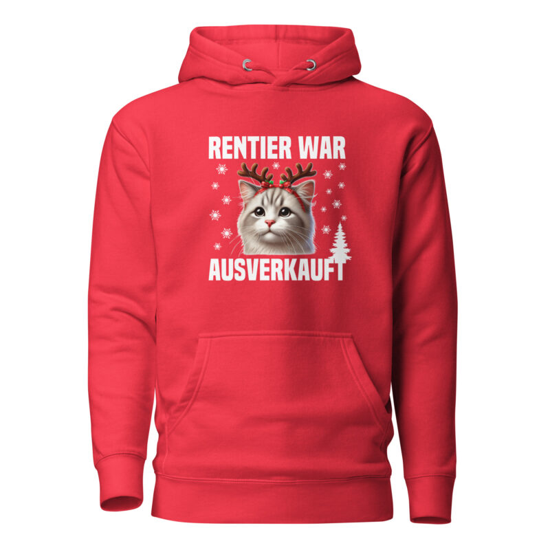 Rentier war ausverkauft Katze als Rudolph Unisex-Hoodie – Hoodies – klamottn.de