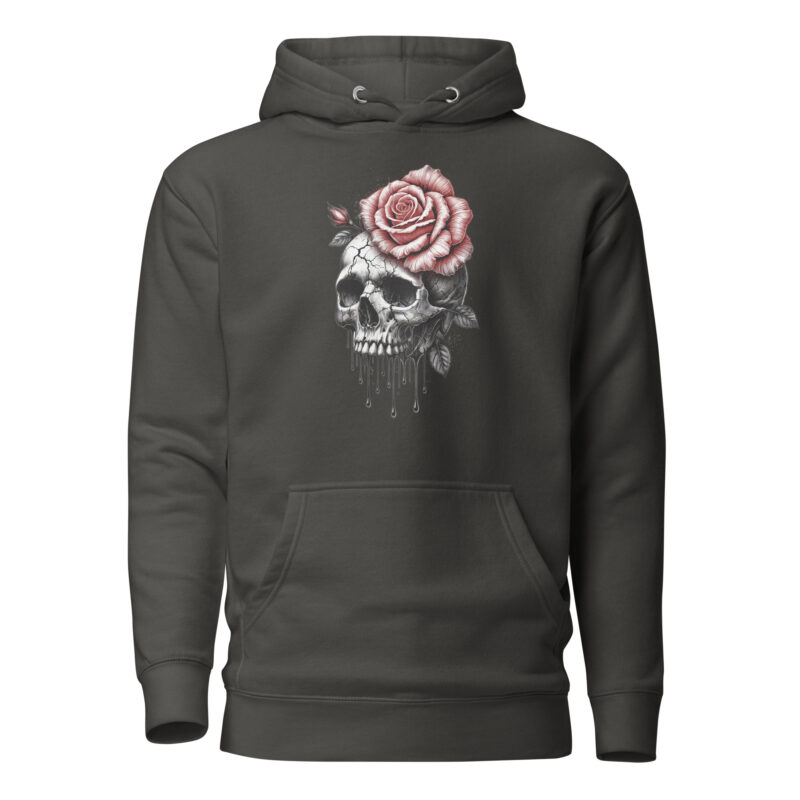 Schädel mit blutroter Rose Unisex-Hoodie – Hoodies – klamottn.de