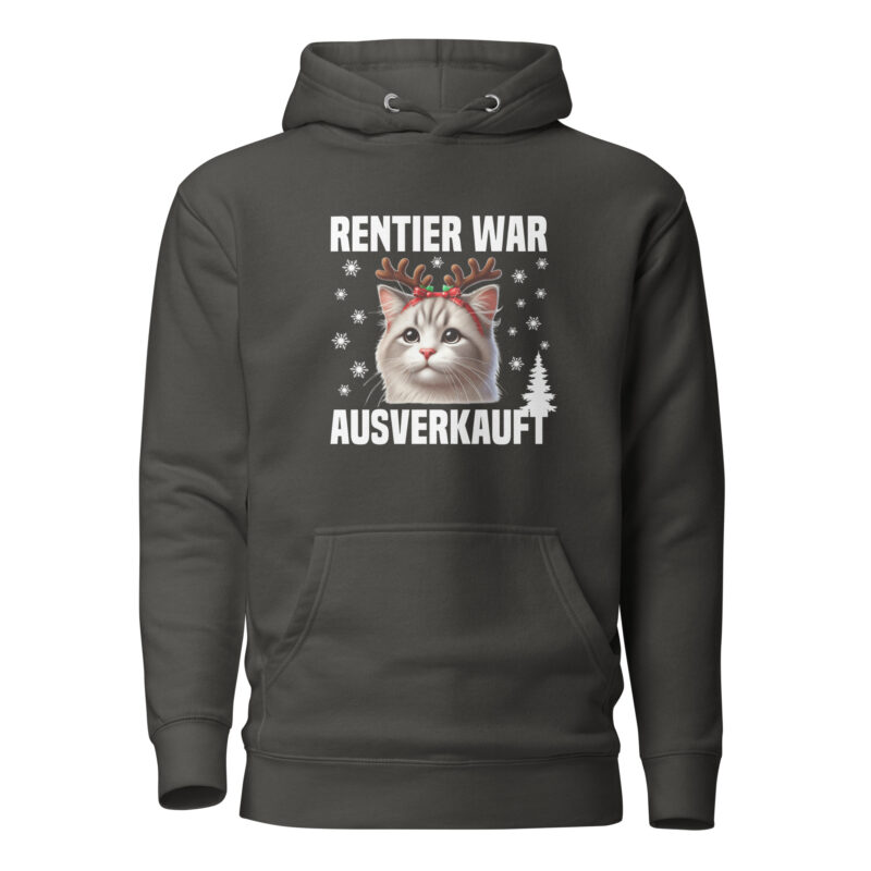 Rentier war ausverkauft Katze als Rudolph Unisex-Hoodie – Hoodies – klamottn.de