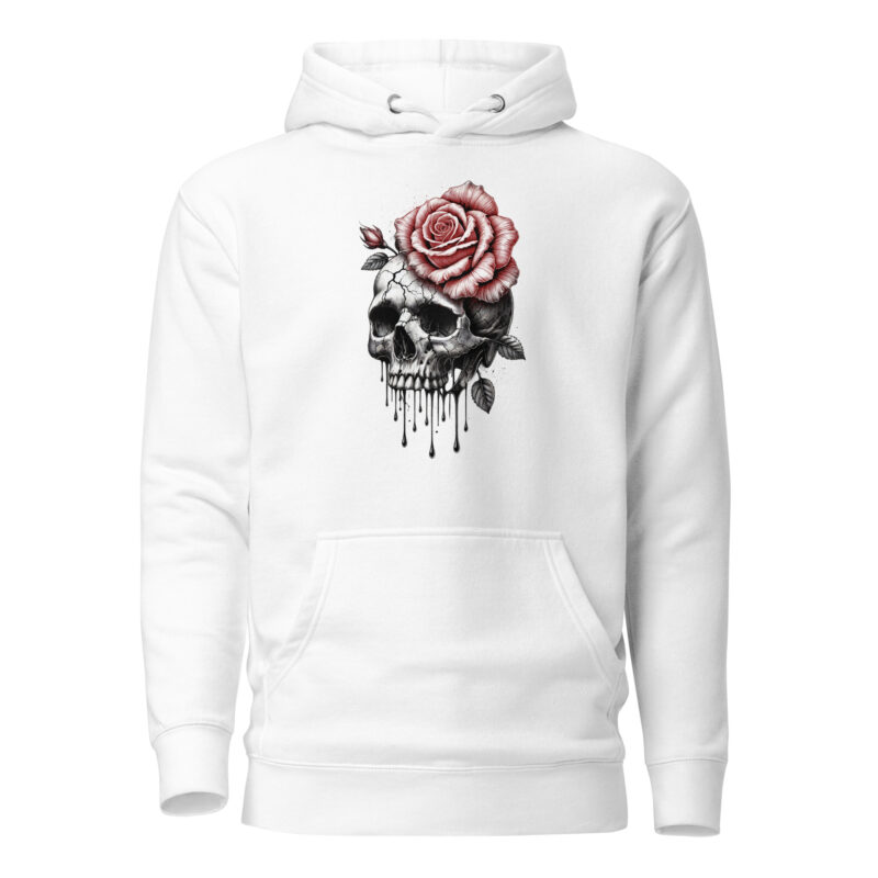 Schädel mit blutroter Rose Unisex-Hoodie – Hoodies – klamottn.de
