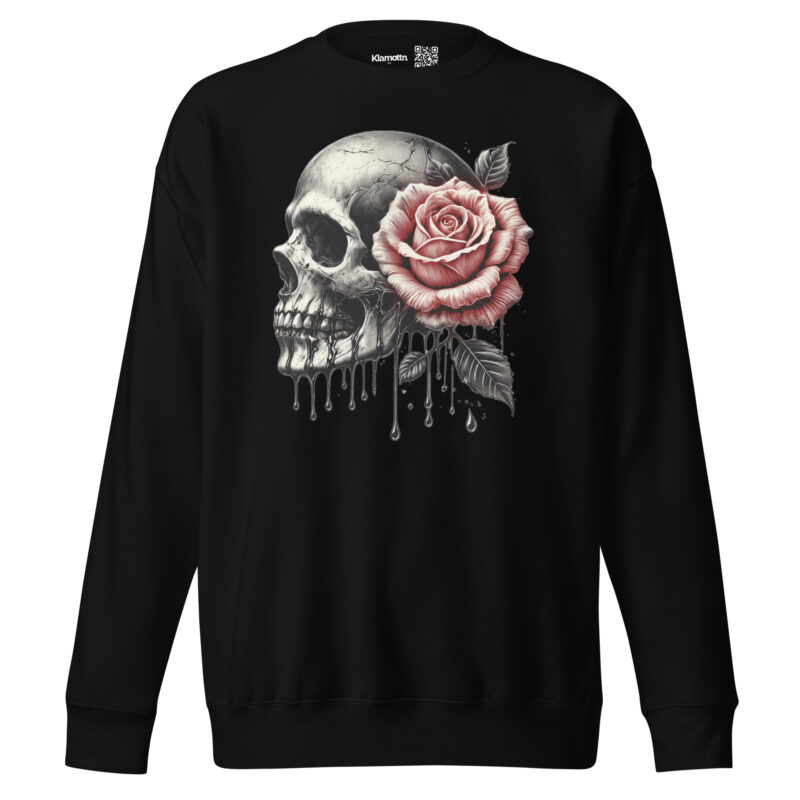 Schädel mit roter Rose Unisex-Sweatshirt – Sweatshirts – klamottn.de