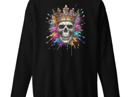 Schädel mit Krone und Farbspritzern Unisex-Sweatshirt – Sweatshirts – klamottn.de Schädel mit Krone und Farbspritzern Unisex-Sweatshirt – Sweatshirts – klamottn.de