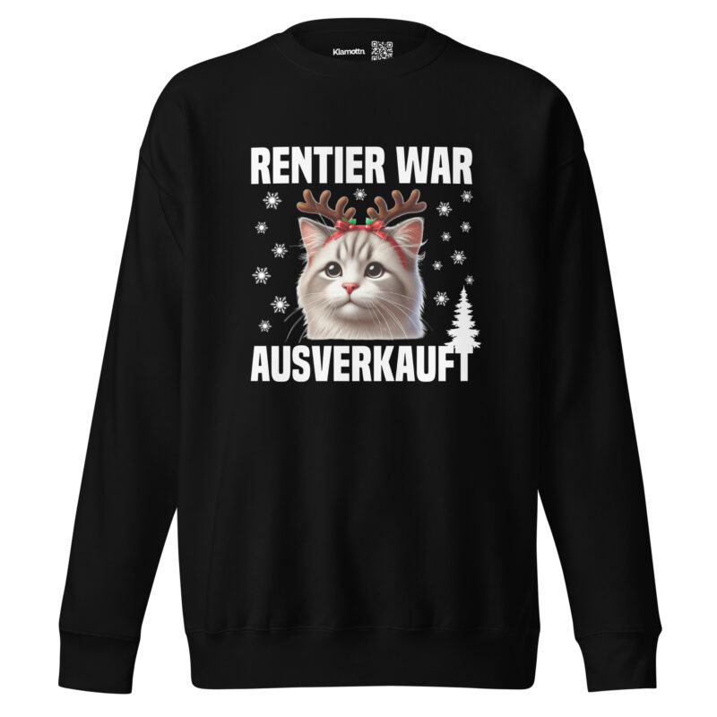 Rentier war ausverkauft Katze als Rudolph Unisex-Sweatshirt – Sweatshirts – klamottn.de
